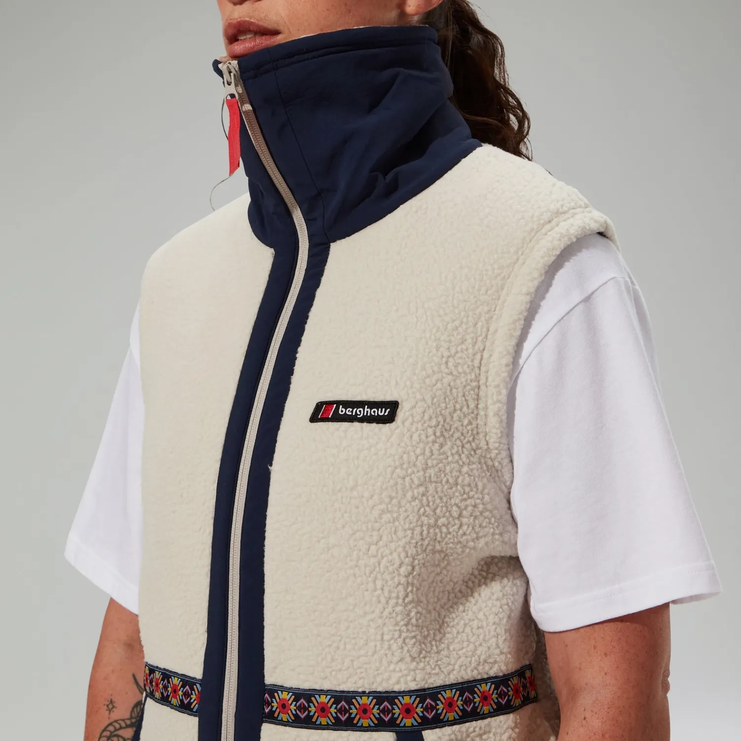 Berghaus Unisex Rhynie Aztec Fleece Gilet - Grey/Blue New