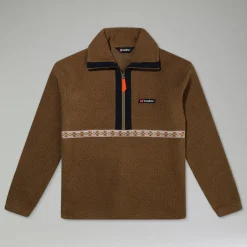 Berghaus Unisex Rhynie Aztec Half Zip Fleece - Brown/Black Clearance