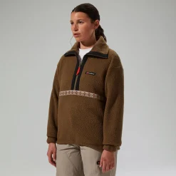 Berghaus Unisex Rhynie Aztec Half Zip Fleece - Brown/Black Clearance