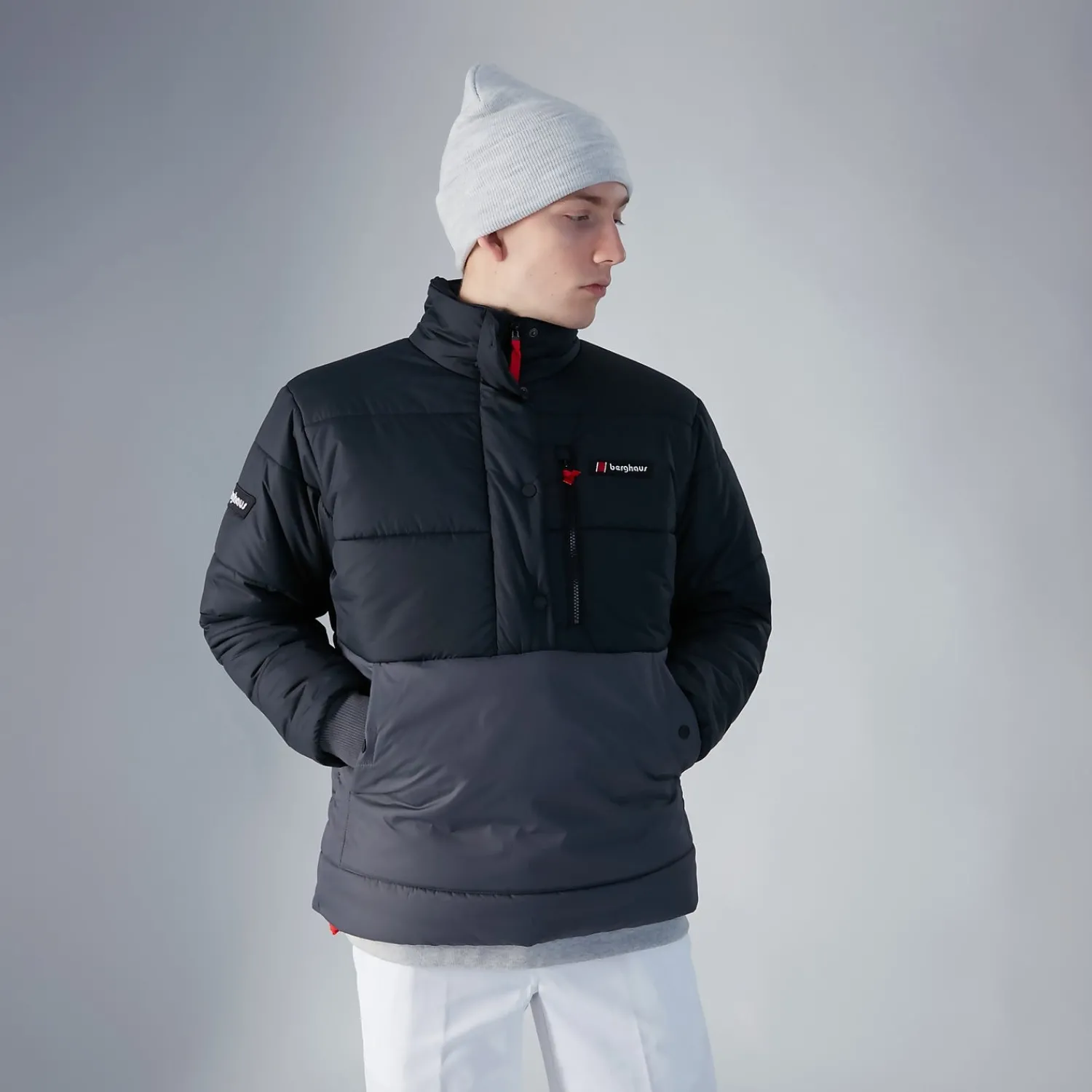 Berghaus Unisex Selapass Insulated Half Zip Jacket - Black / Grey New