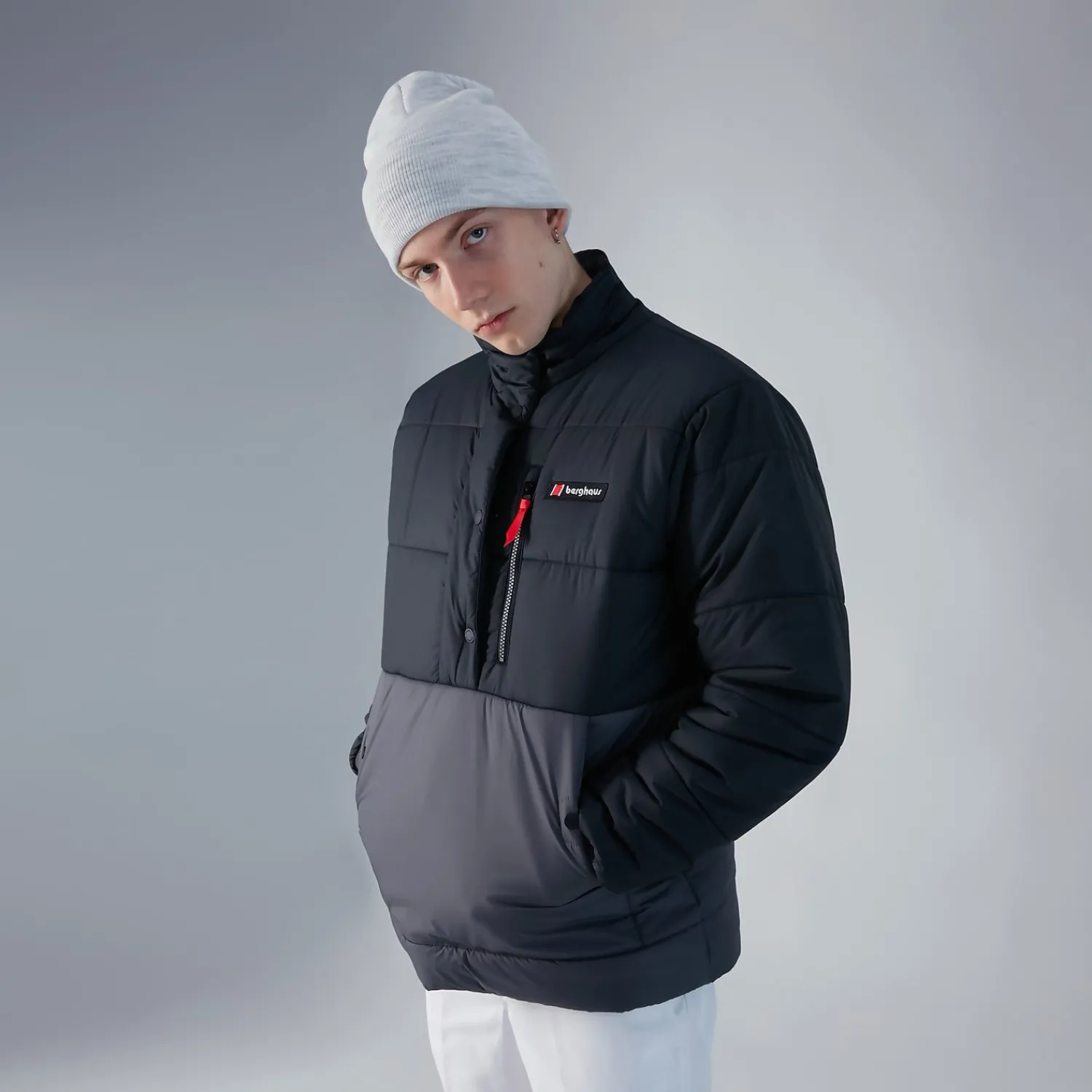 Berghaus Unisex Selapass Insulated Half Zip Jacket - Black / Grey New