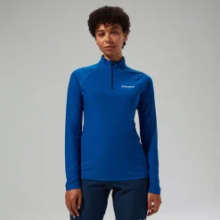 Berghaus Women's 247 Half Zip Long Sleeve Tech Tee - Blue Outlet