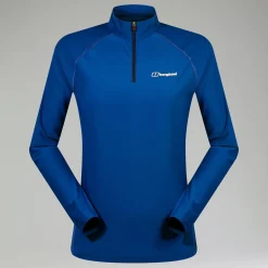 Berghaus Women's 247 Half Zip Long Sleeve Tech Tee - Blue Outlet