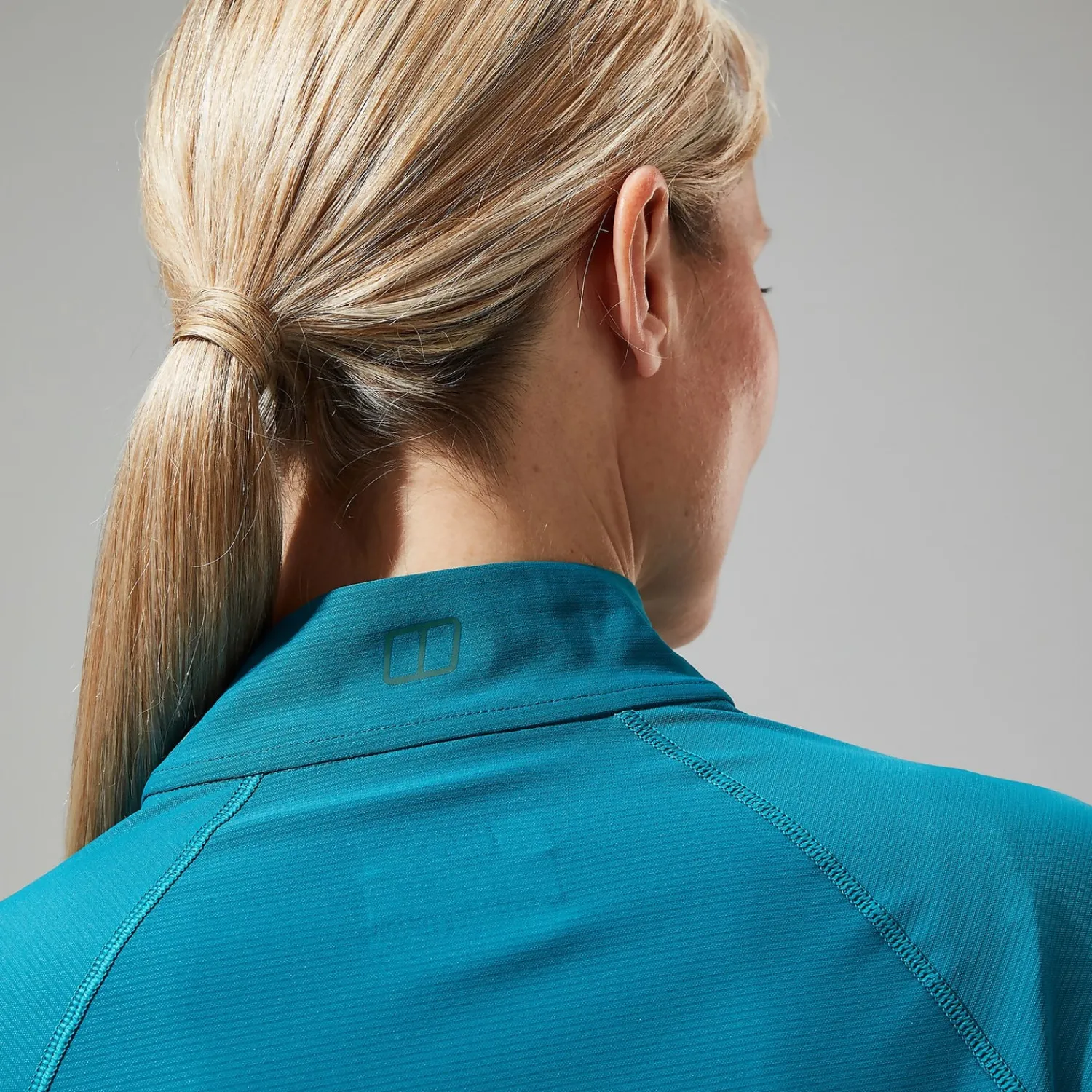 Berghaus Women's 24/7 Half Zip Long Sleeve Tech Tee - Turquoise Clearance