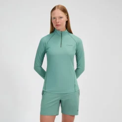 Berghaus Women's 24/7 Half Zip Long Sleeve Tech Tee - Green Best