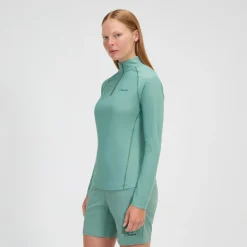 Berghaus Women's 24/7 Half Zip Long Sleeve Tech Tee - Green Best