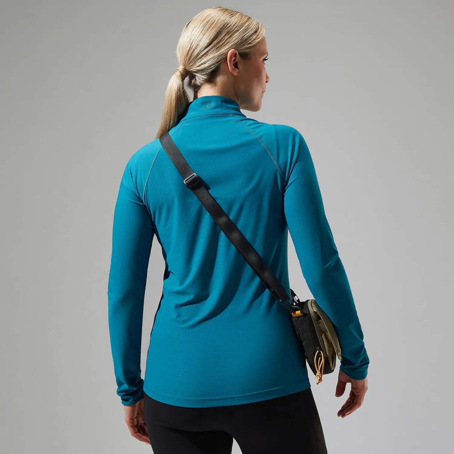 Berghaus Women's 24/7 Half Zip Long Sleeve Tech Tee - Turquoise Clearance