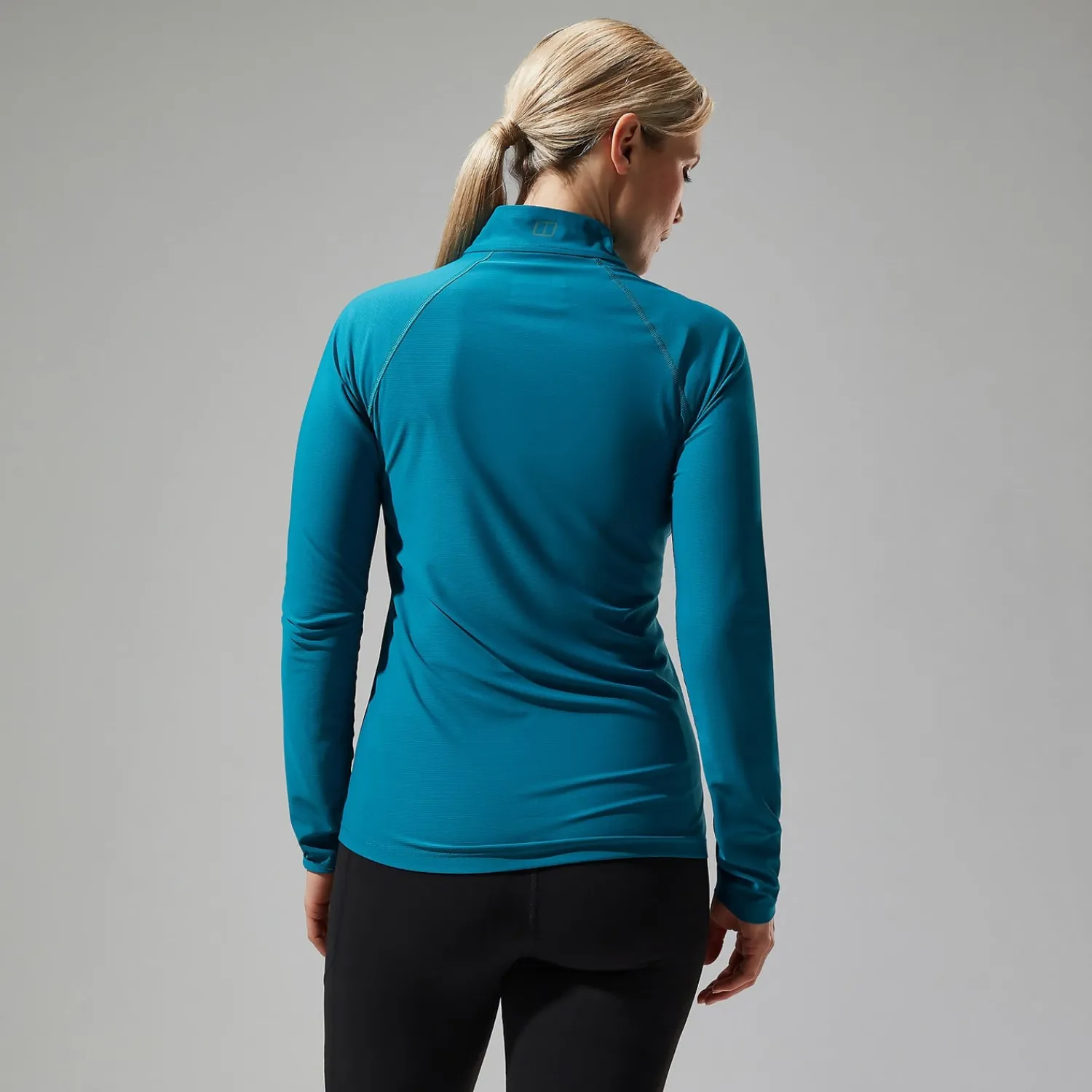 Berghaus Women's 24/7 Half Zip Long Sleeve Tech Tee - Turquoise Clearance