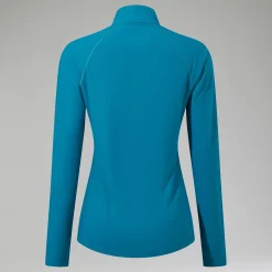 Berghaus Women's 24/7 Half Zip Long Sleeve Tech Tee - Turquoise Clearance