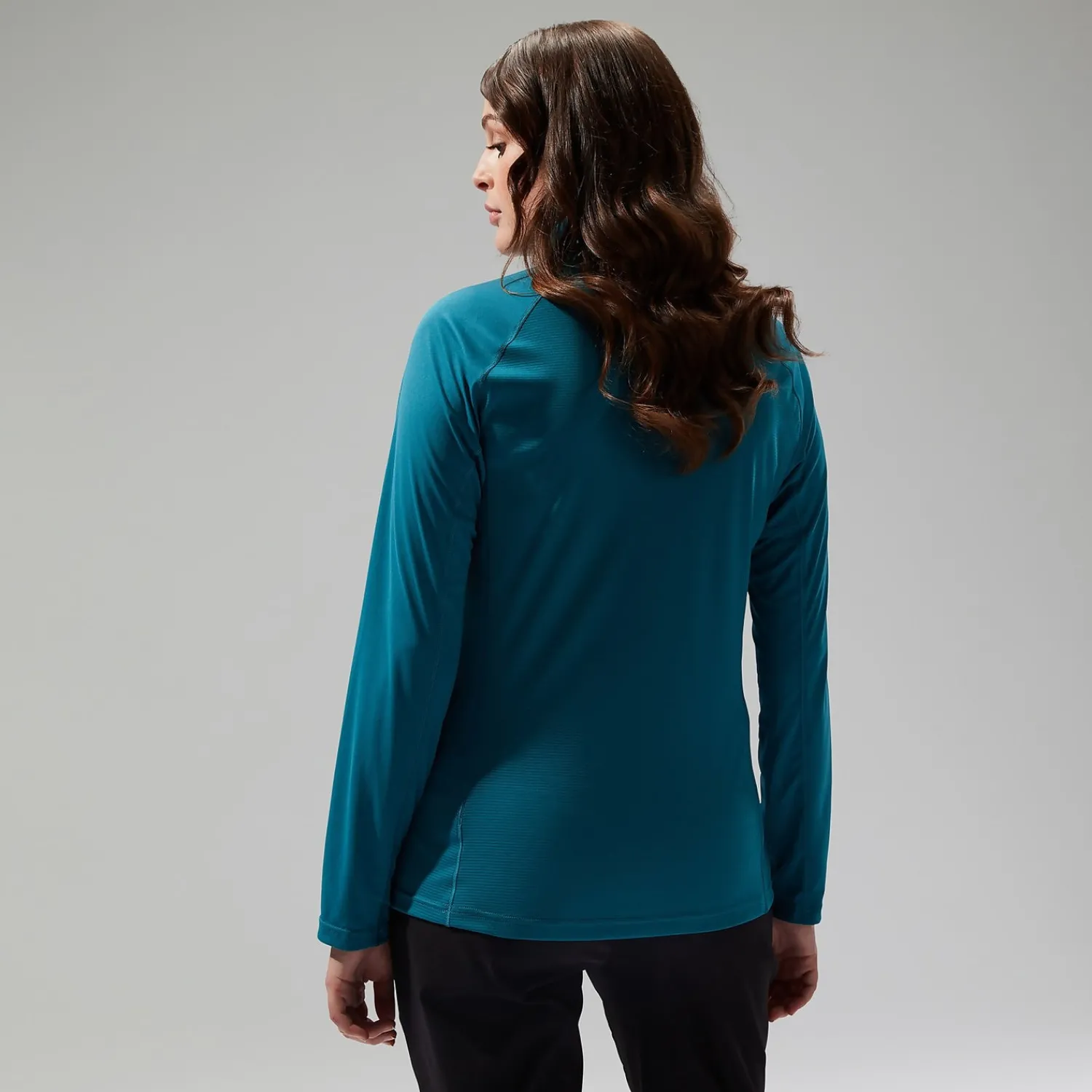 Berghaus Women's 24/7 Half Zip Maternity Long Sleeve Tech Tee - Turquoise Outlet