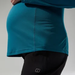 Berghaus Women's 24/7 Half Zip Maternity Long Sleeve Tech Tee - Turquoise Outlet