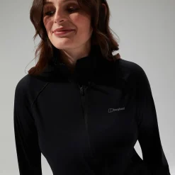 Berghaus Women's 24/7 Half Zip Maternity Long Sleeve Tech Tee Black Discount