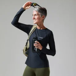 Berghaus Women's 24/7 Long Sleeve Crew Base Layer - Black Sale