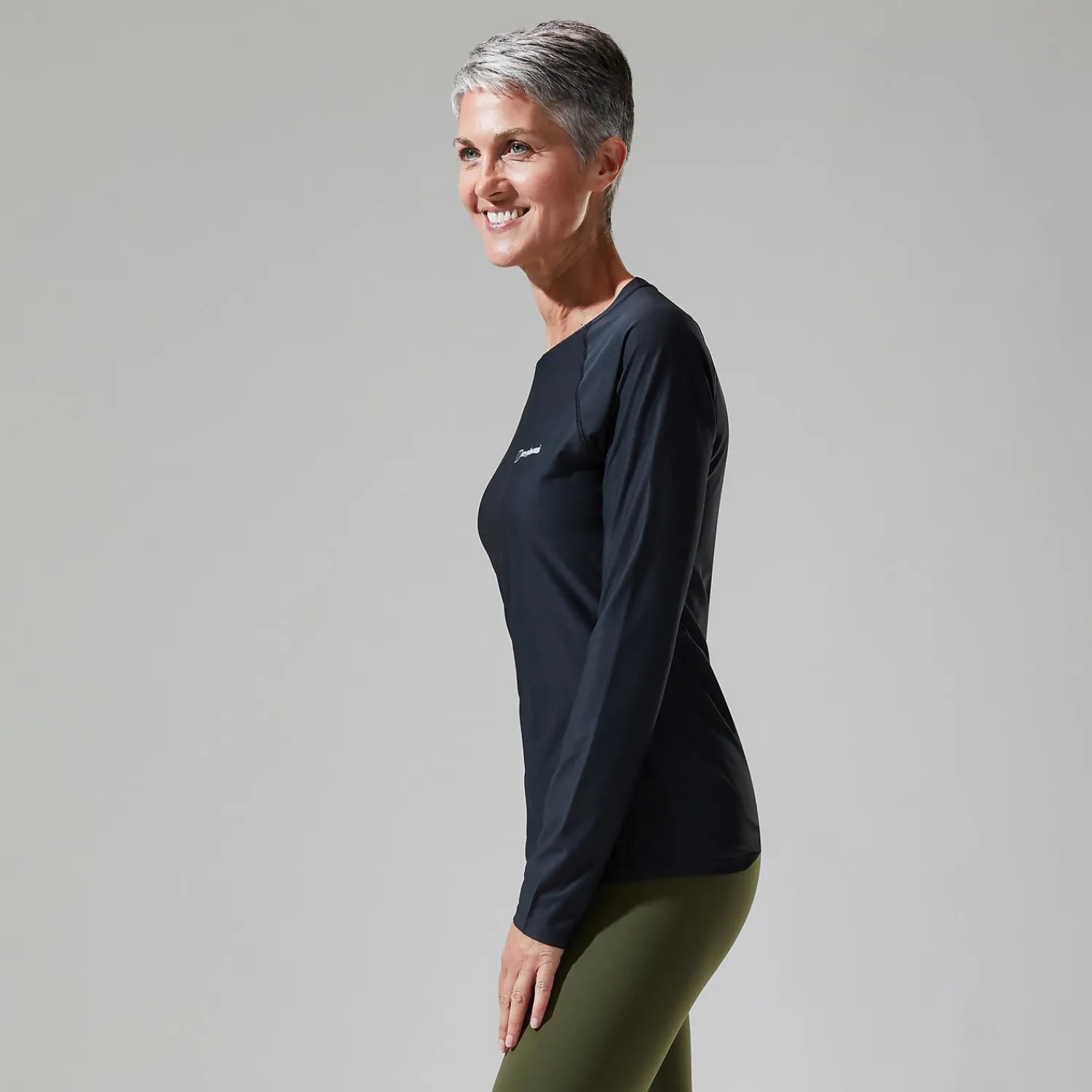Berghaus Women's 24/7 Long Sleeve Crew Base Layer - Black Sale