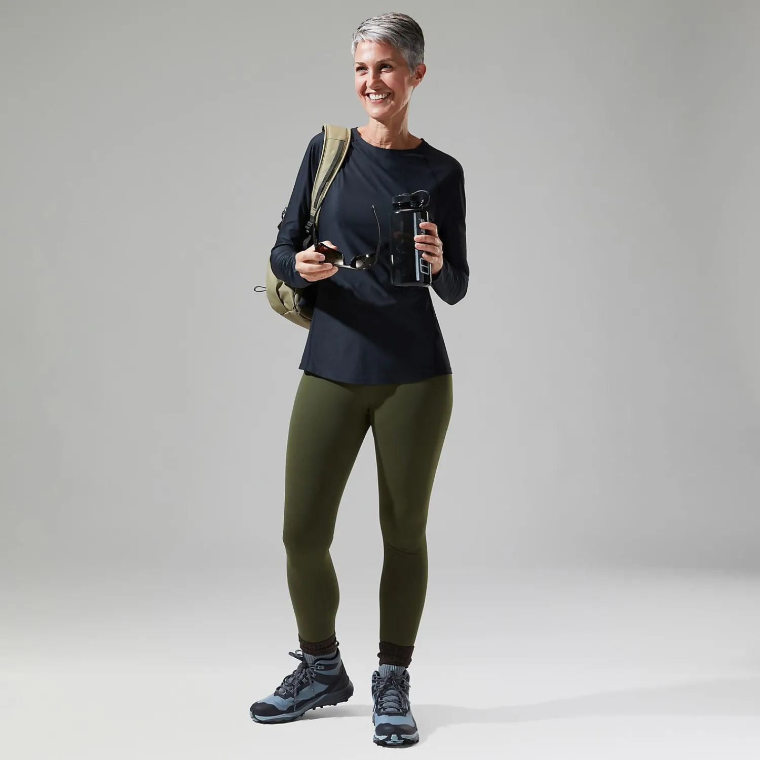 Berghaus Women's 24/7 Long Sleeve Crew Base Layer - Black Sale