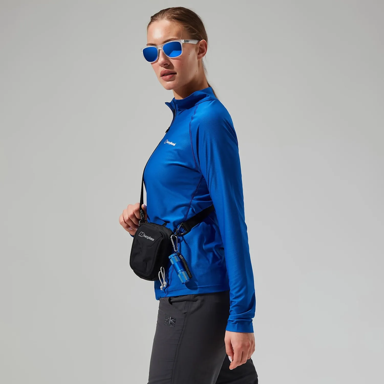 Berghaus Women's 24/7 Tech Long Sleeve Half Zip Tee - Blue Outlet