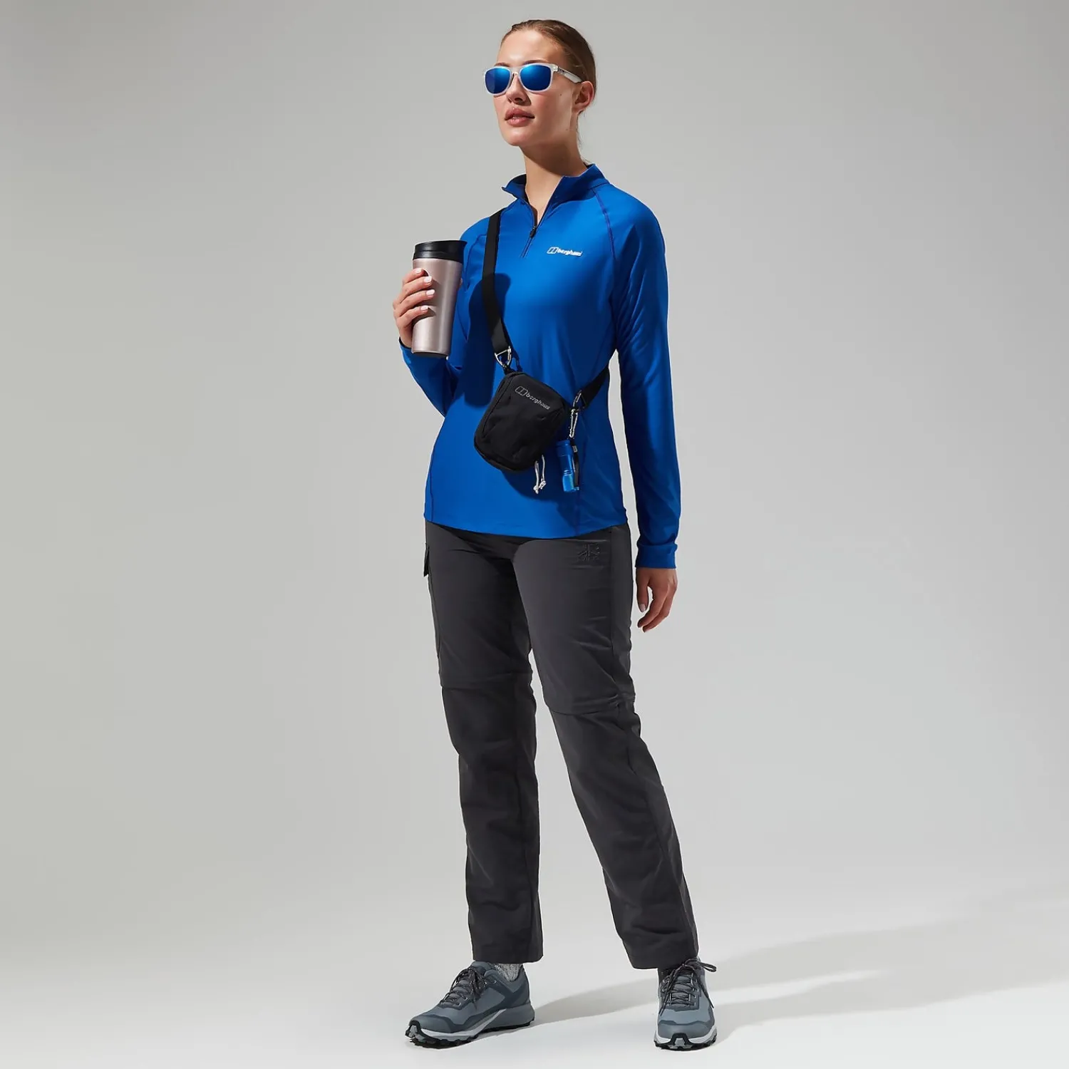 Berghaus Women's 24/7 Tech Long Sleeve Half Zip Tee - Blue Outlet