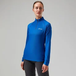 Berghaus Women's 24/7 Tech Long Sleeve Half Zip Tee - Blue Outlet