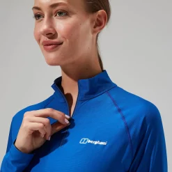 Berghaus Women's 24/7 Tech Long Sleeve Half Zip Tee - Blue Outlet