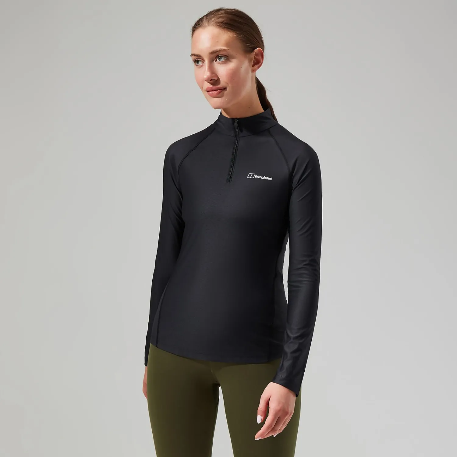 Berghaus Women's 24/7 Tech Tee Long Sleeve Half Zip - Black Best
