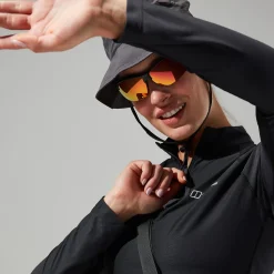 Berghaus Women's 24/7 Tech Tee Long Sleeve Half Zip - Black Best