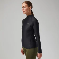 Berghaus Women's 24/7 Tech Tee Long Sleeve Half Zip - Black Best