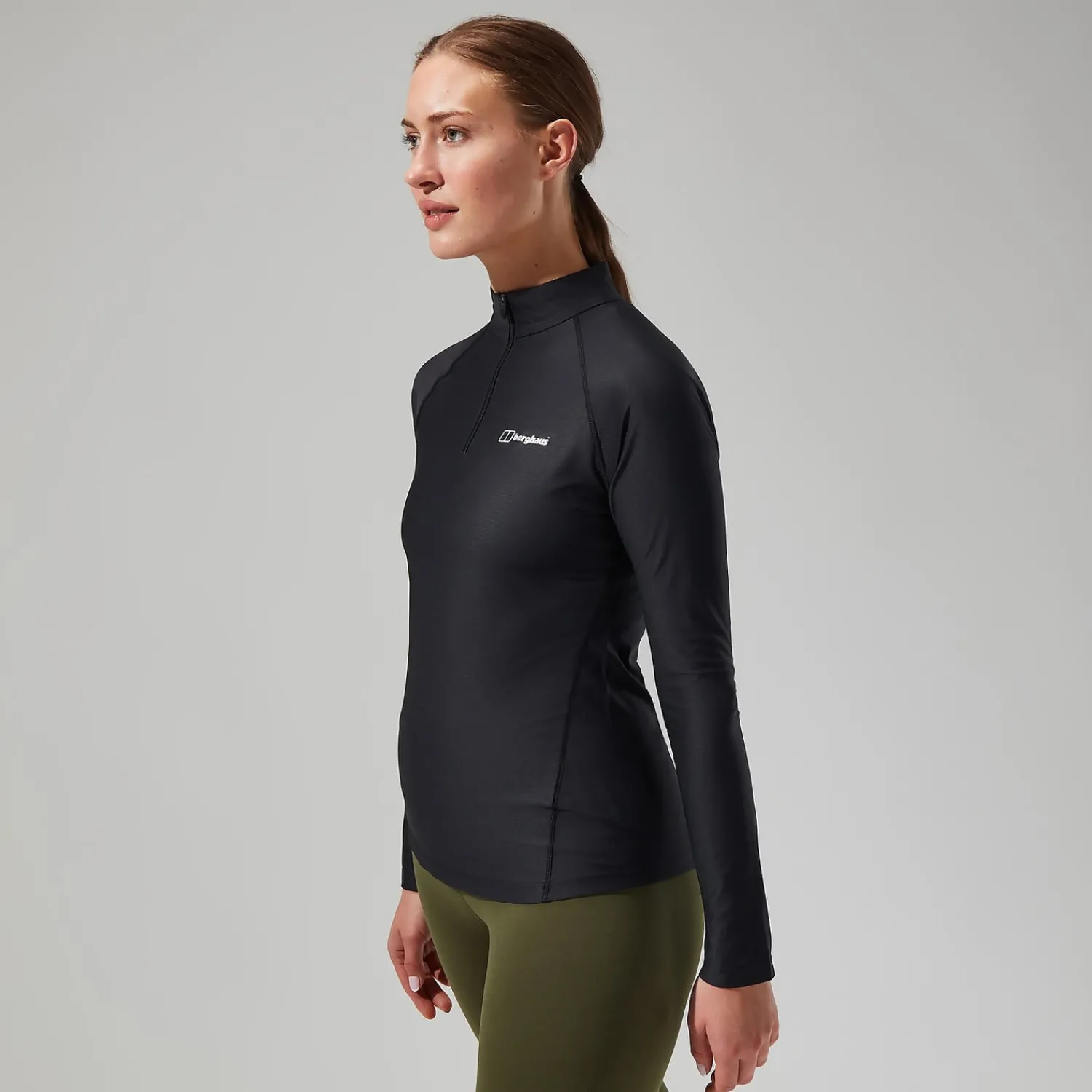 Berghaus Women's 24/7 Tech Tee Long Sleeve Half Zip - Black Best