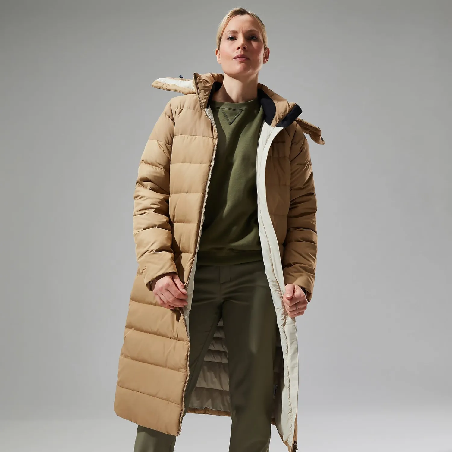 Berghaus Women's Embo 4in1 Down Insulated Long Jacket - Natural Online