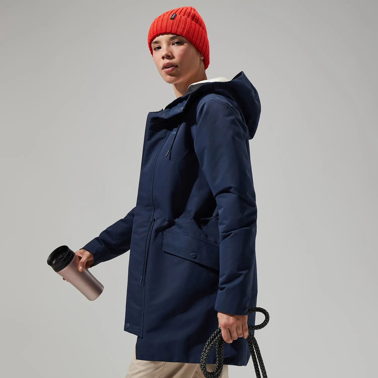 Berghaus Women's Foxghyll Hooded Parka - Dark Blue/Natural Sale