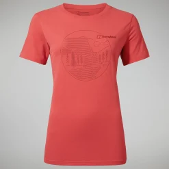 Berghaus Women's Linear Landscape Super Stretch Tee Red Sale