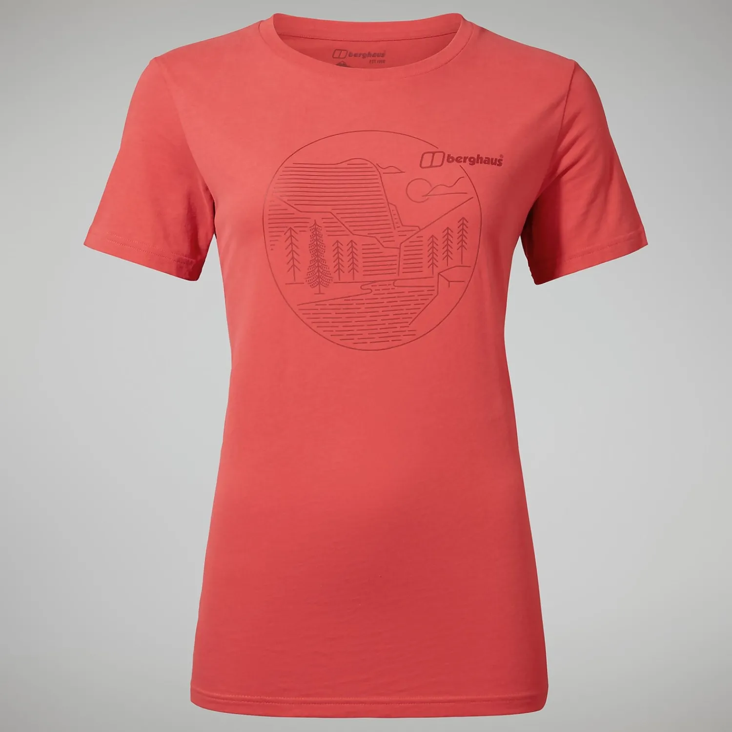 Berghaus Women's Linear Landscape Super Stretch Tee Red Sale