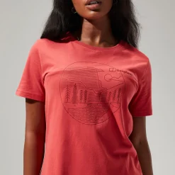 Berghaus Women's Linear Landscape Super Stretch Tee Red Sale