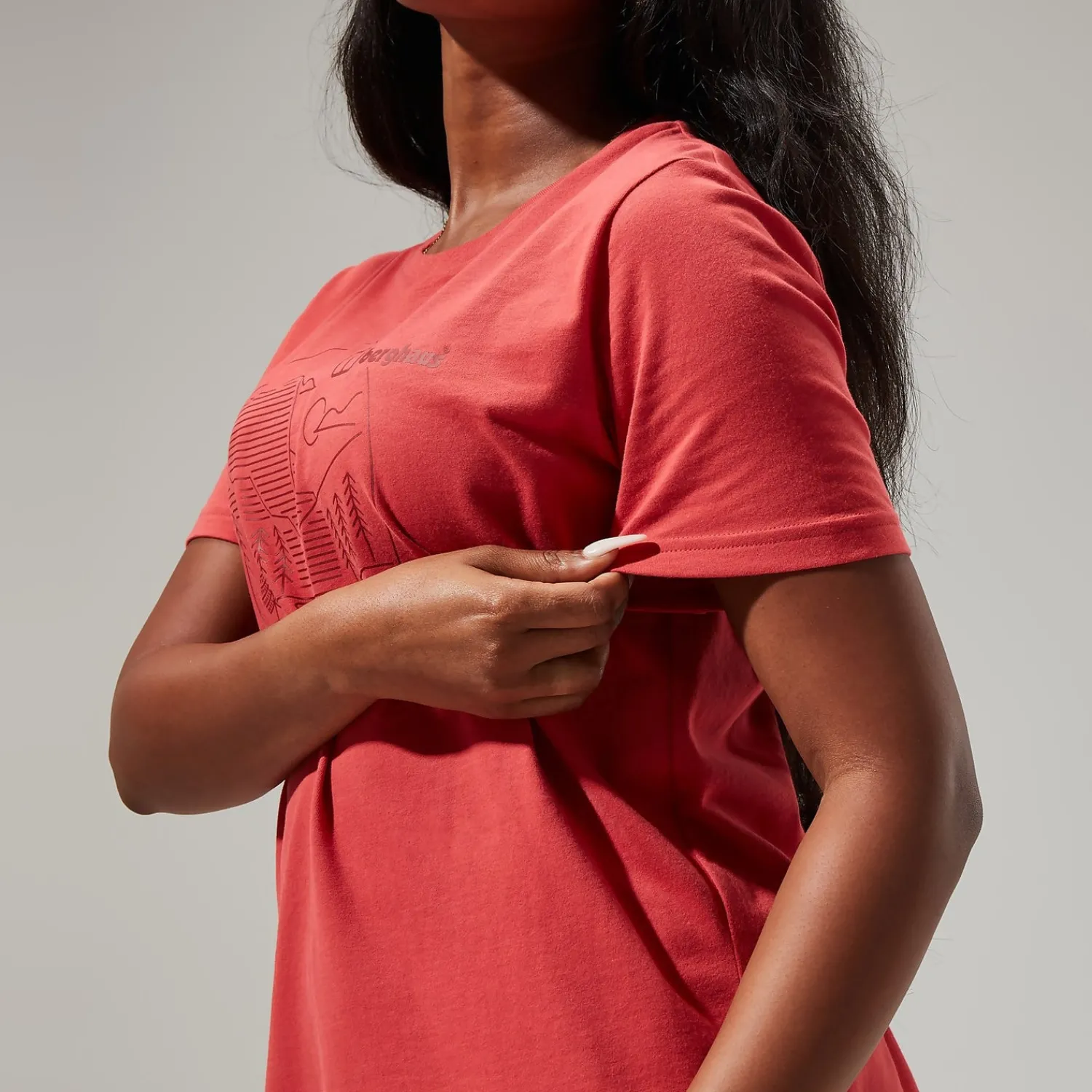 Berghaus Women's Linear Landscape Super Stretch Tee Red Sale