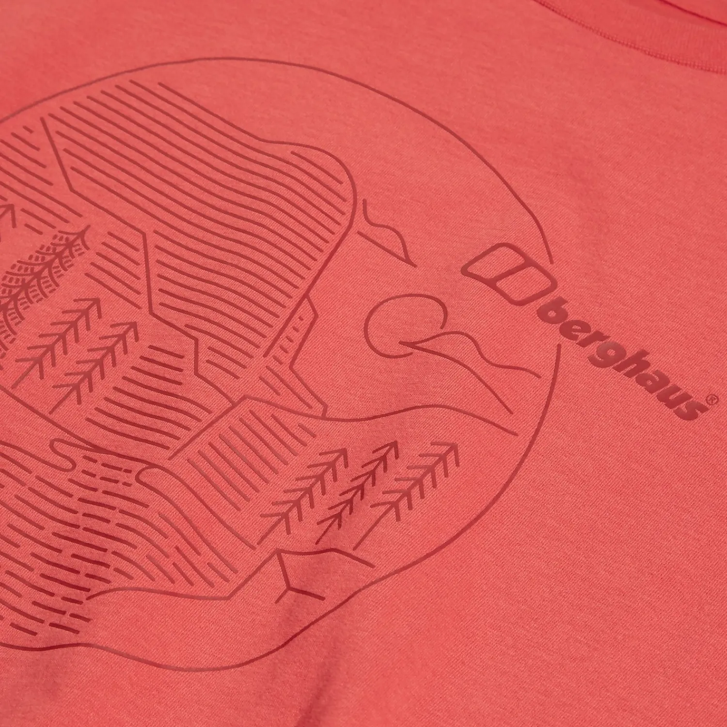 Berghaus Women's Linear Landscape Super Stretch Tee Red Sale