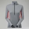 Berghaus Women's MTN Guide Long Sleeve Half Zip - Grey/Red Sale