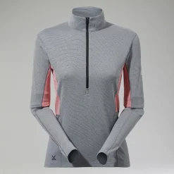 Berghaus Women's MTN Guide Long Sleeve Half Zip - Grey/Red Sale