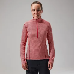 Berghaus Women's MTN Guide Long Sleeve Half Zip - Red Clearance