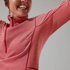 Berghaus Women's MTN Guide Long Sleeve Half Zip - Red Clearance