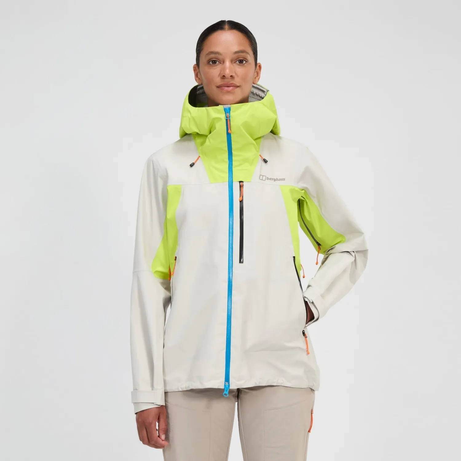 Berghaus Women's Ridge-Seeker Waterproof Jacket - Grey/Yellow Clearance