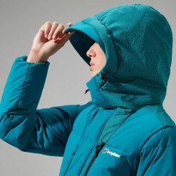 Berghaus Women's Saffren Duster Hooded Down Insulated Jacket - Turquoise Sale
