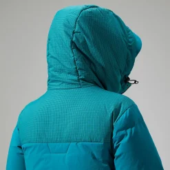 Berghaus Women's Saffren Duster Hooded Down Insulated Jacket - Turquoise Sale