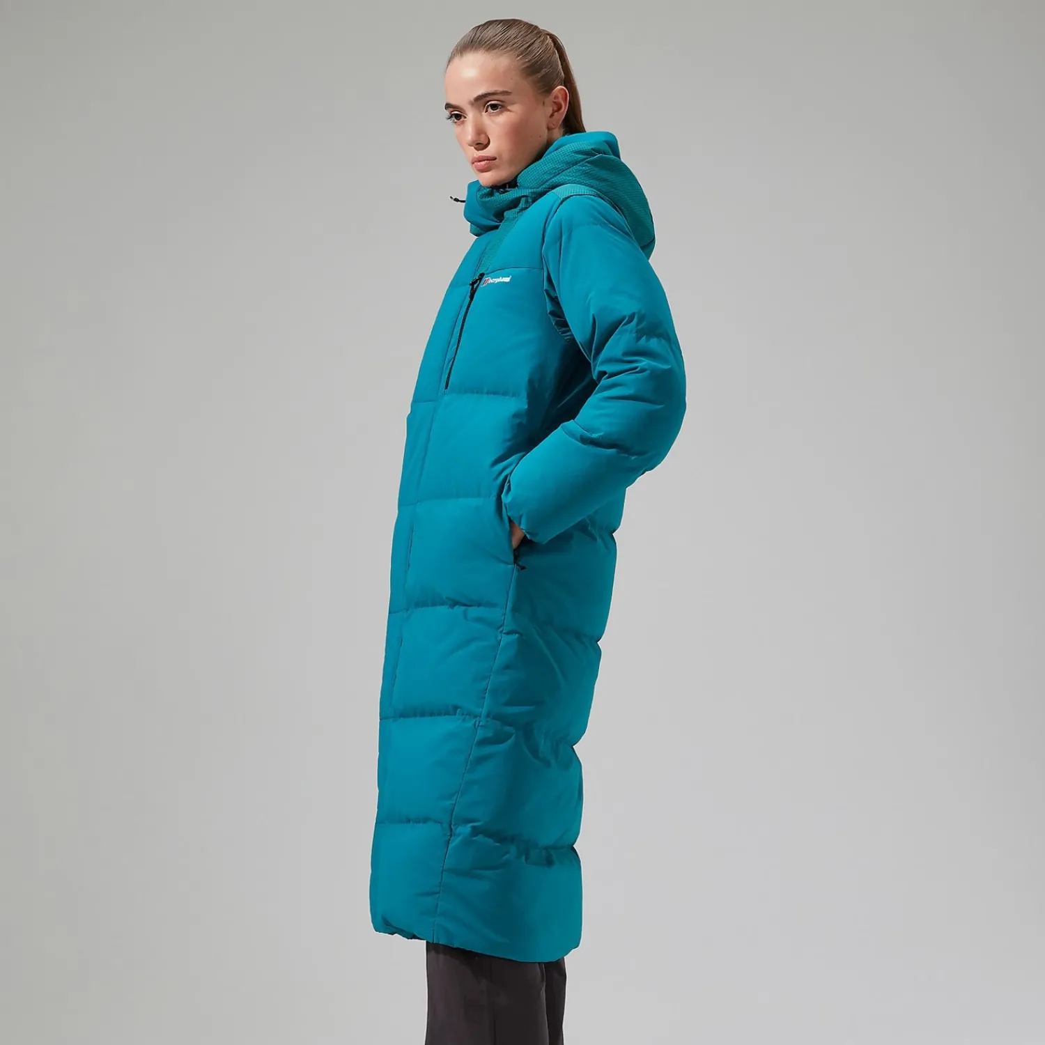 Berghaus Women's Saffren Duster Hooded Down Insulated Jacket - Turquoise Sale