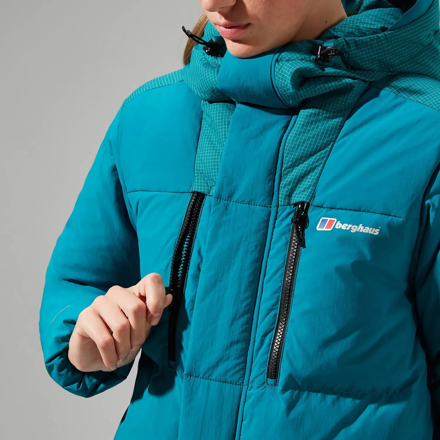 Berghaus Women's Saffren Duster Hooded Down Insulated Jacket - Turquoise Sale
