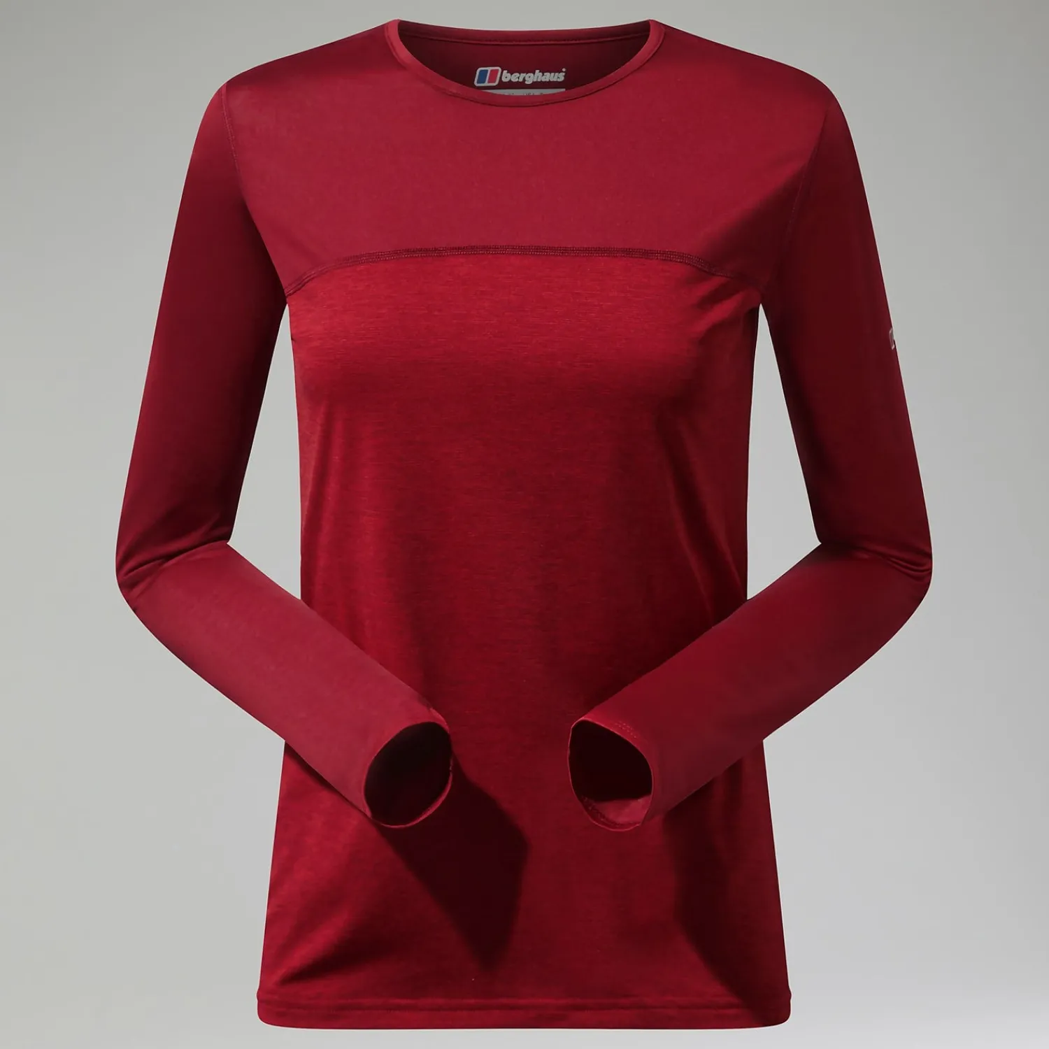 Berghaus Women's Voyager Tech Tee Long Sleeve Crew -Red New