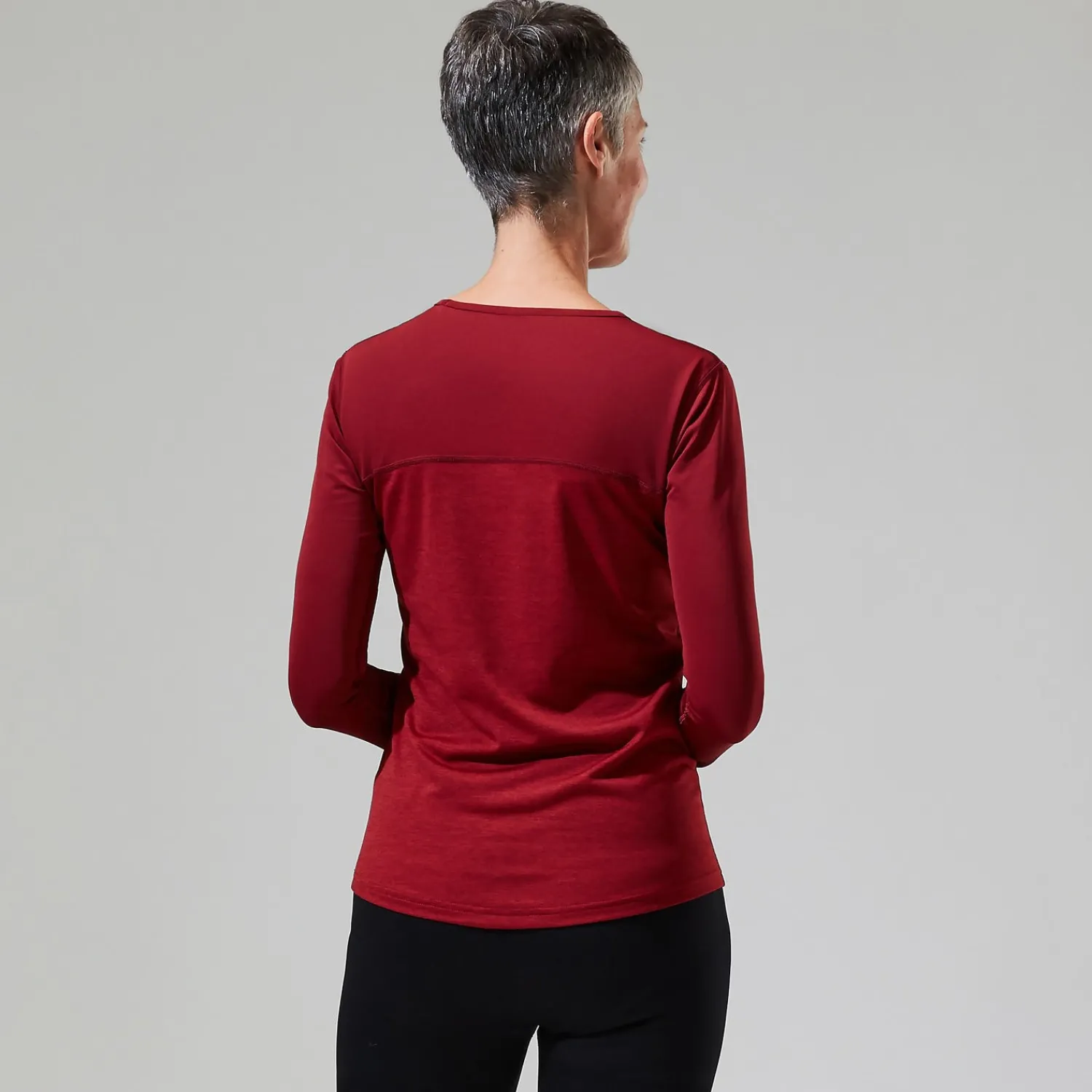 Berghaus Women's Voyager Tech Tee Long Sleeve Crew -Red New