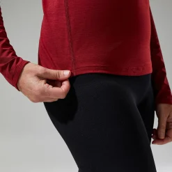 Berghaus Women's Voyager Tech Tee Long Sleeve Crew -Red New