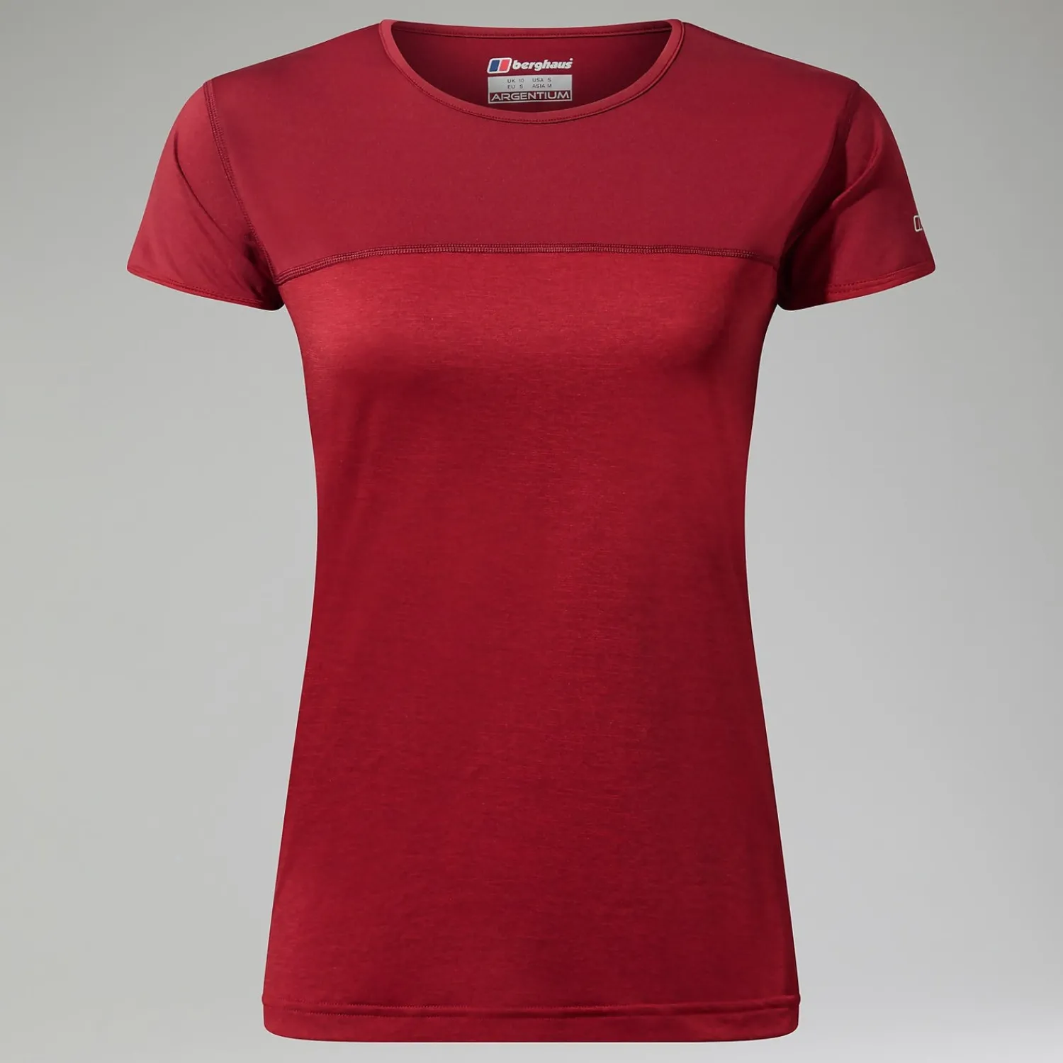Berghaus Women's Voyager Tech Tee Super Stretch Crew - Dark Red Fashion