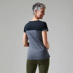 Berghaus Women's Voyager Tech Tee Short Sleeve Crew - Dark Grey / Black Online