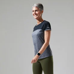 Berghaus Women's Voyager Tech Tee Short Sleeve Crew - Dark Grey / Black Online
