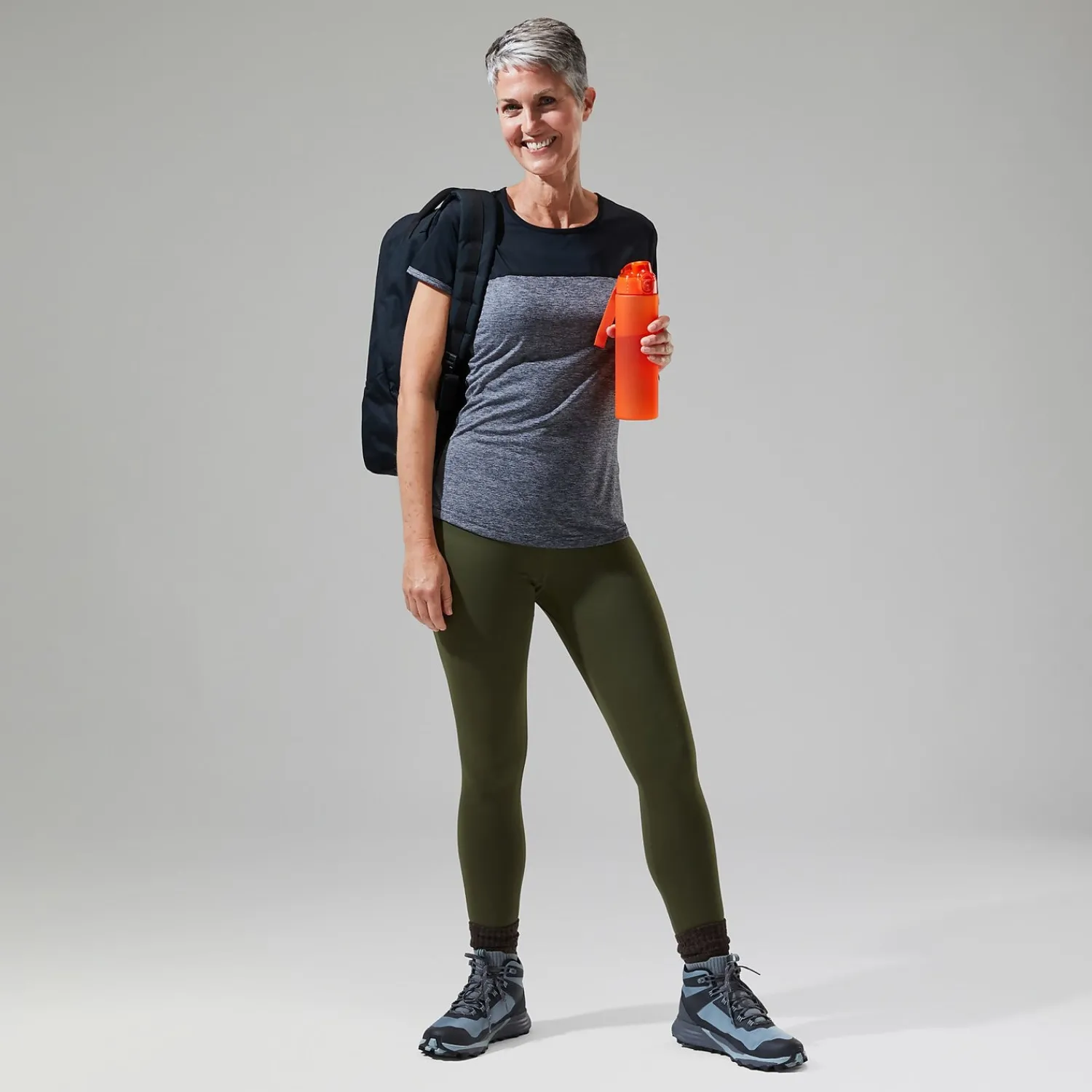 Berghaus Women's Voyager Tech Tee Short Sleeve Crew - Dark Grey / Black Online